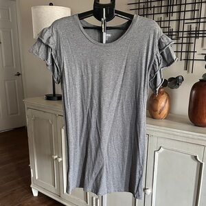 Falls Creek Heather Gray Ruffle Sleeve Dress